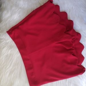 Red Scallop shorts medium